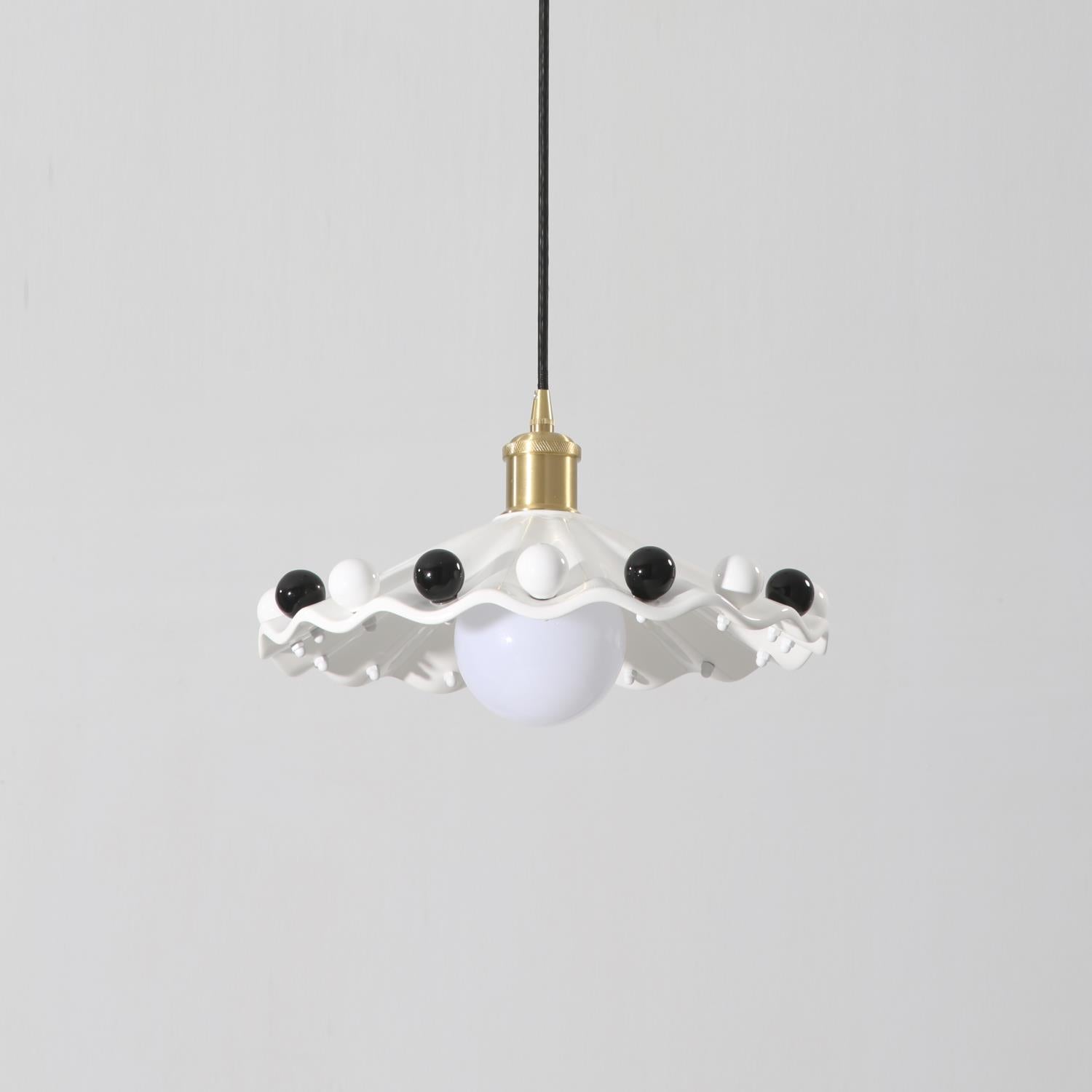 Pixen Wavy Ceramic Shade Pendant Lamp - Lamp Copper