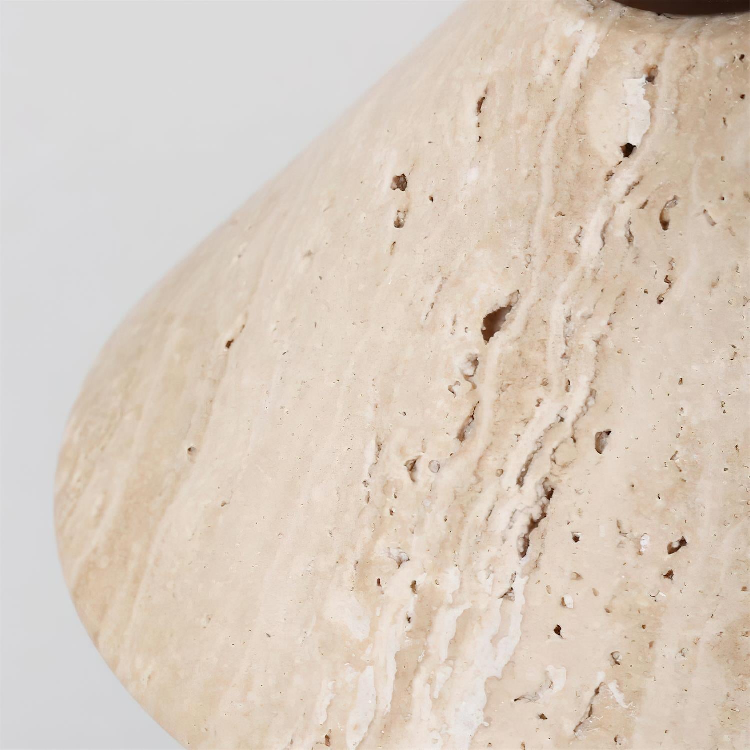 Ritta Travertine Pendant Lamp Hat Shape - Lamp Copper