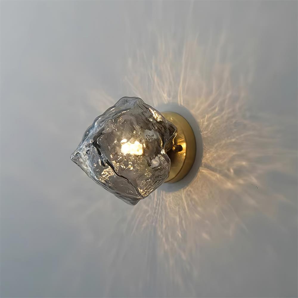 Gavli Textured Amber Glass Wall Lamp - Lamp Copper