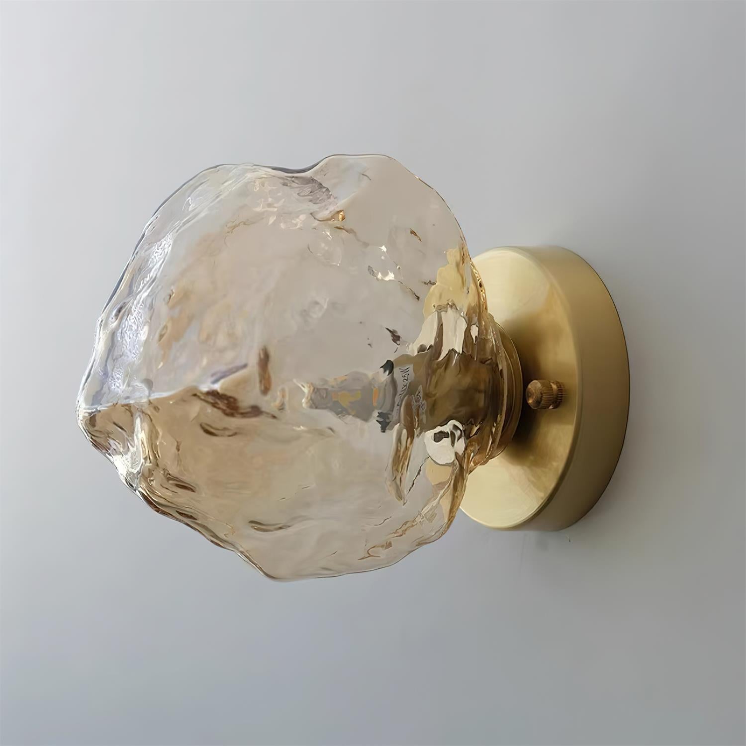 Gavli Textured Amber Glass Wall Lamp - Lamp Copper