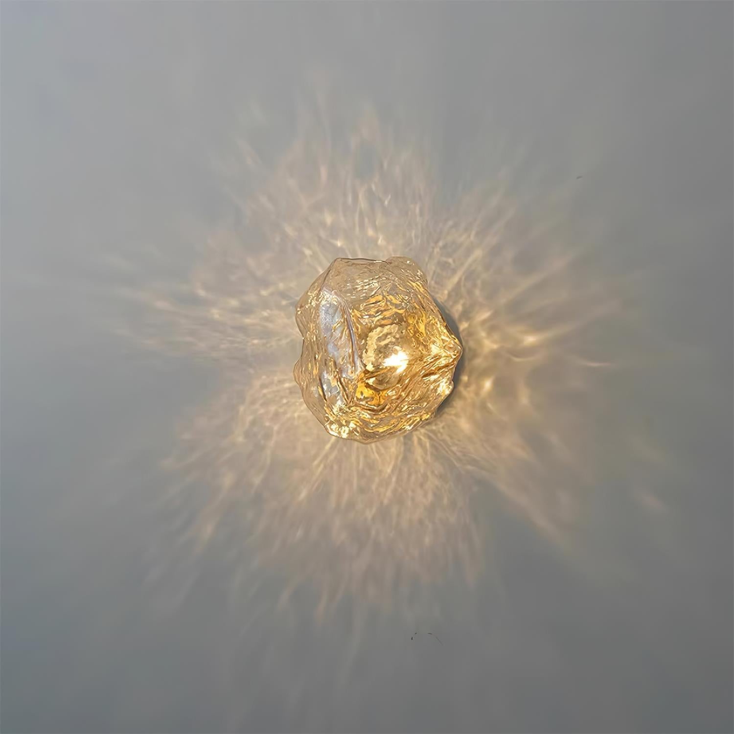 Gavli Textured Amber Glass Wall Lamp - Lamp Copper