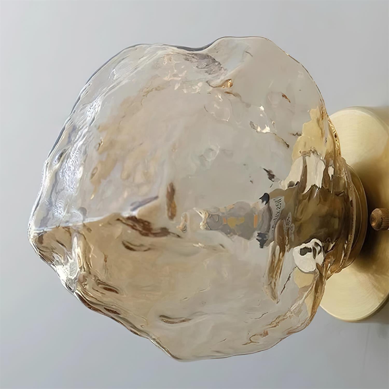 Gavli Textured Amber Glass Wall Lamp - Lamp Copper