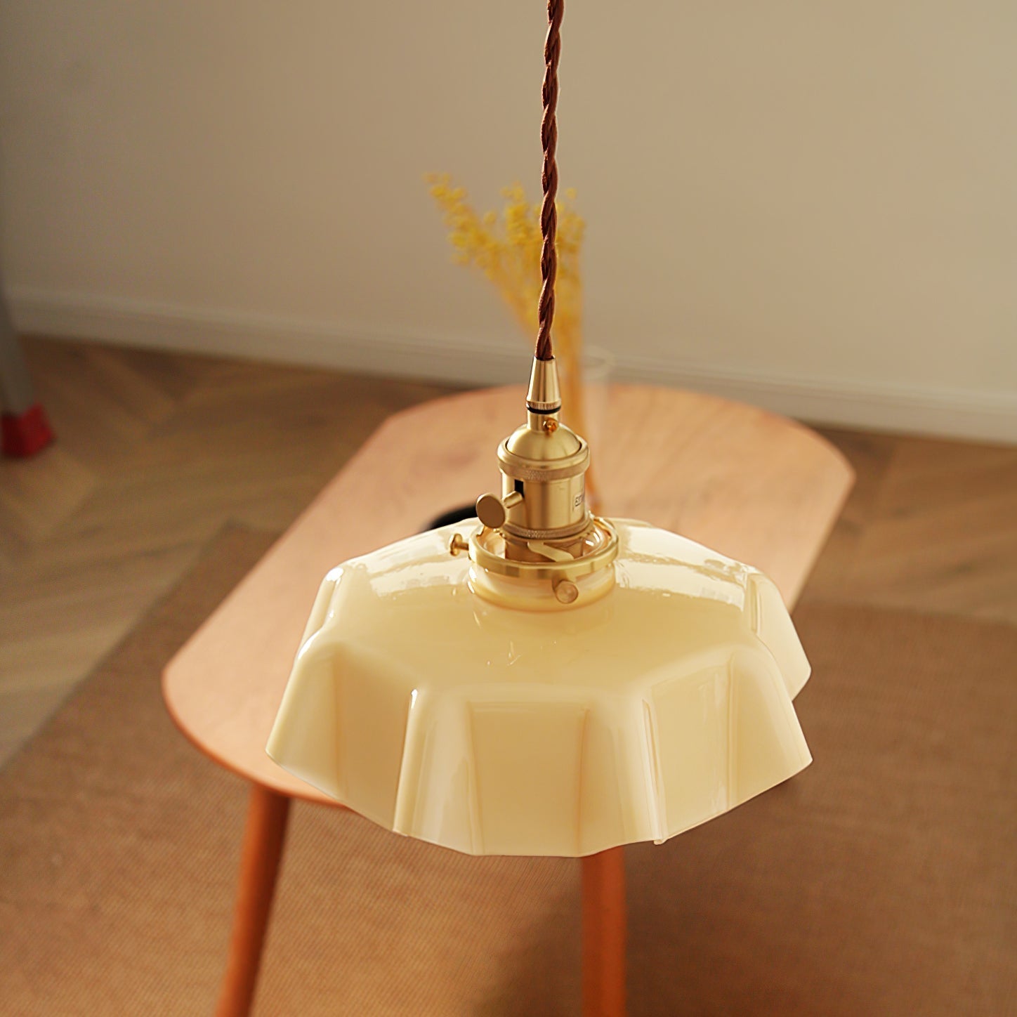 Civen Farmhouse Ruffled Pendant Light - Lamp Copper
