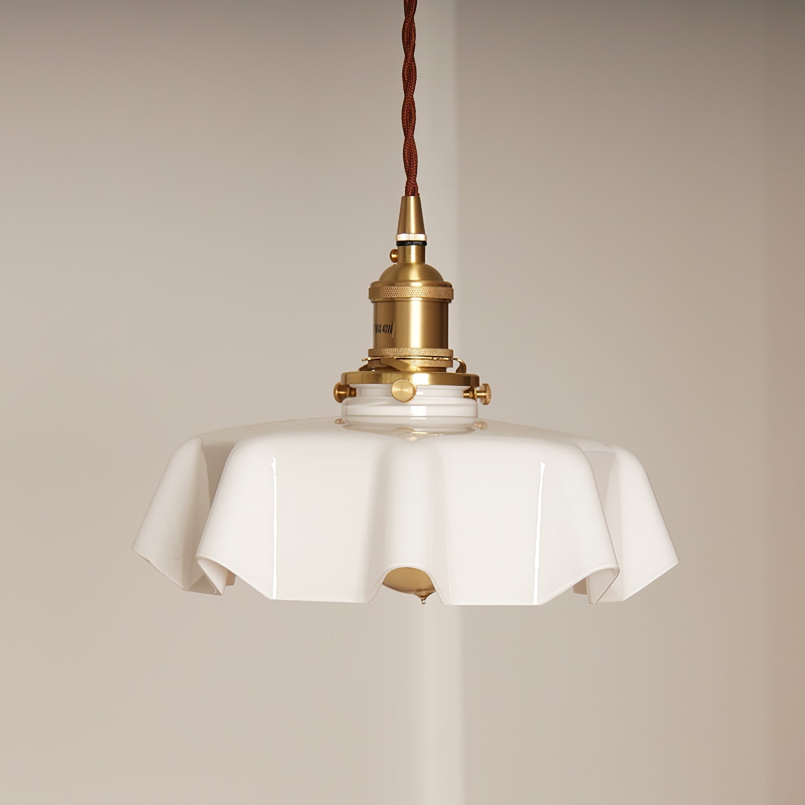 Civen Farmhouse Ruffled Pendant Light - Lamp Copper