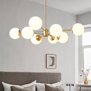 Himinuva Frosted Globe Sputnik Glass Chandelier - Lamp Copper