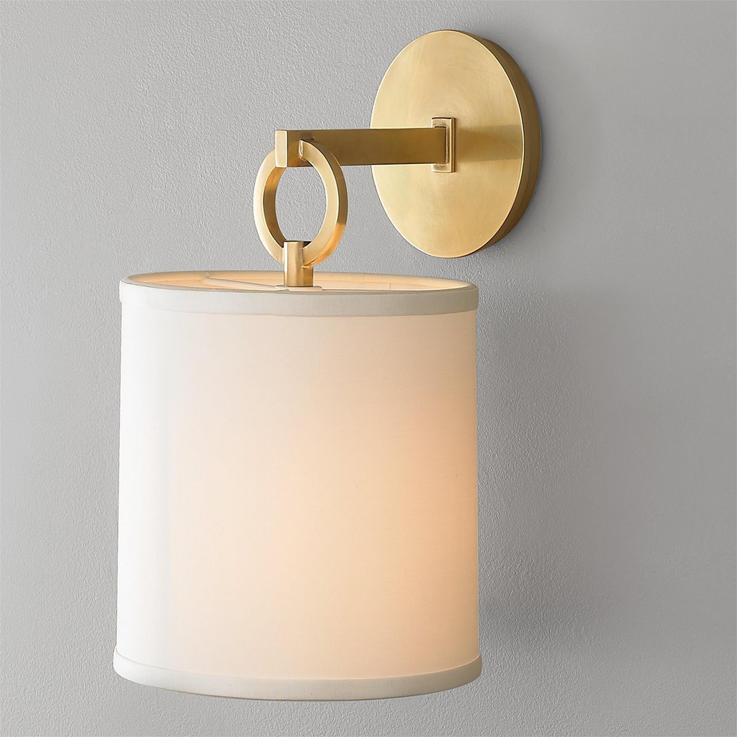 Iris Wall Lamp Farmhouse Fabric Cylindrical - Lamp Copper