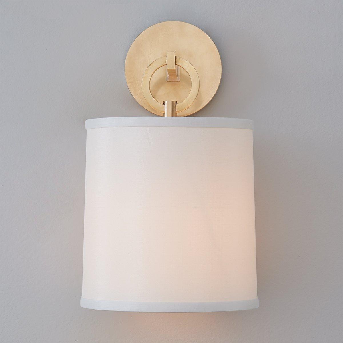 Iris Wall Lamp Farmhouse Fabric Cylindrical - Lamp Copper