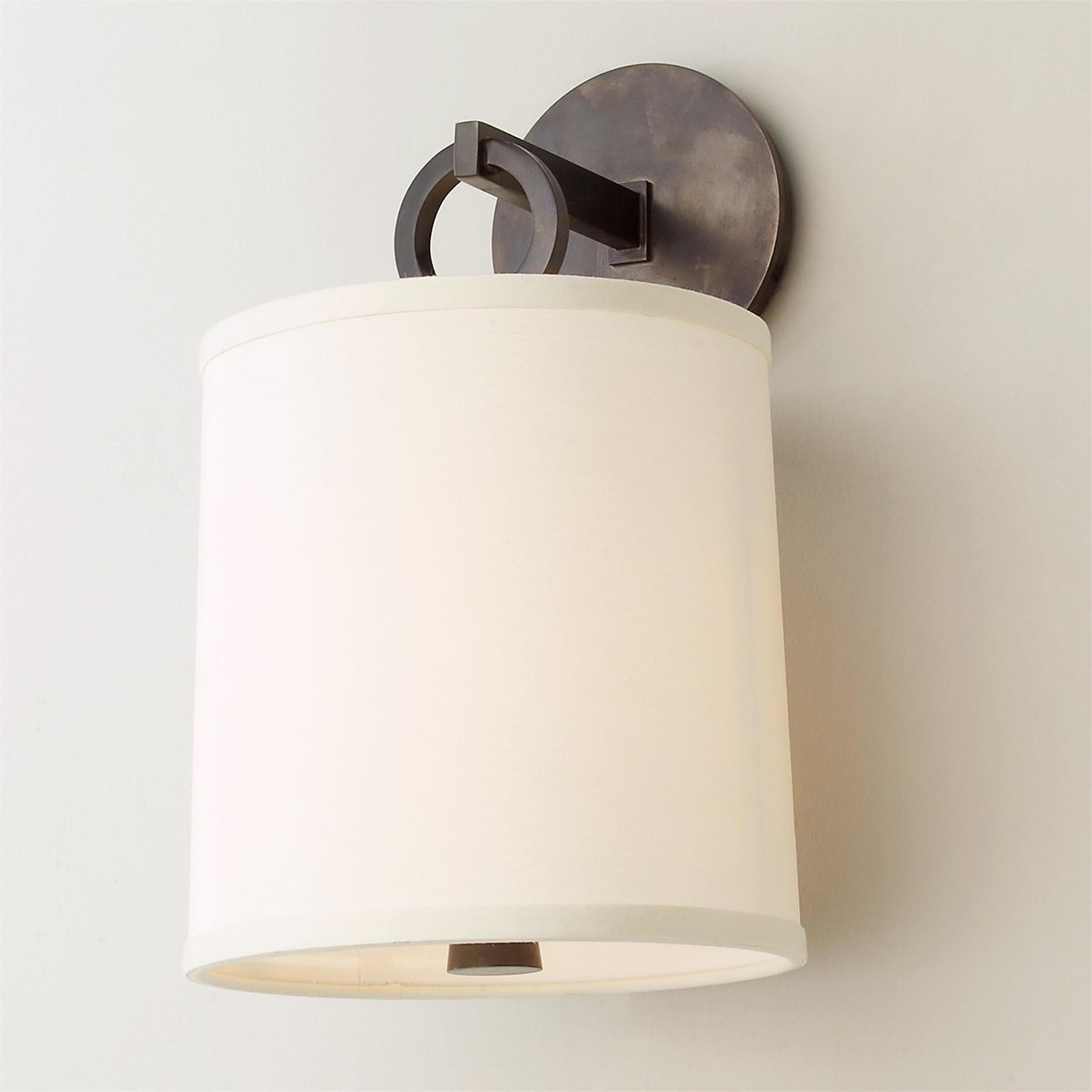 Iris Wall Lamp Farmhouse Fabric Cylindrical - Lamp Copper