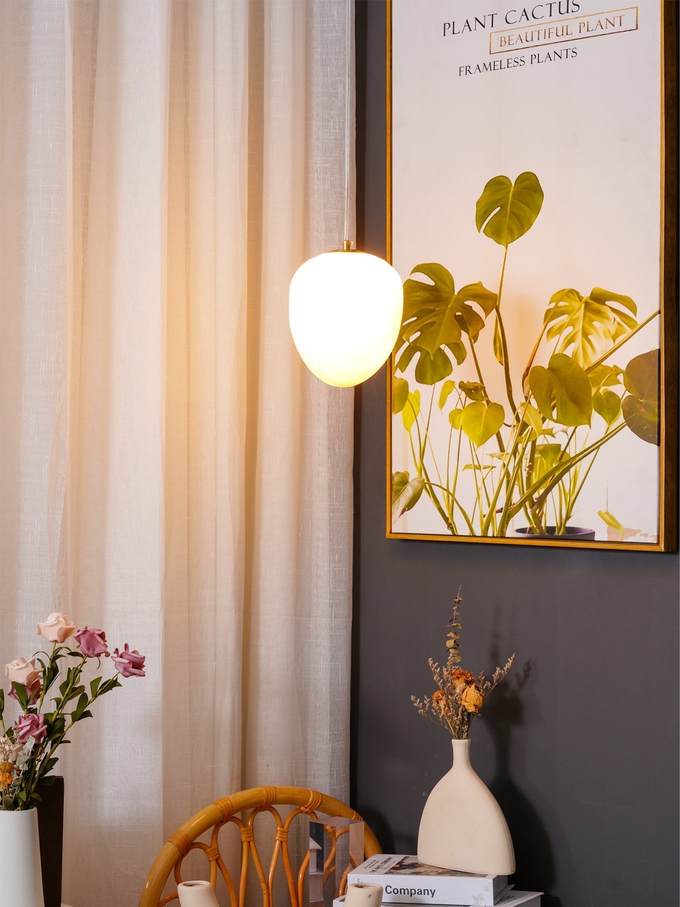 Goose Pendant Lamp Alabaster Brass Sophistication - Lamp Copper