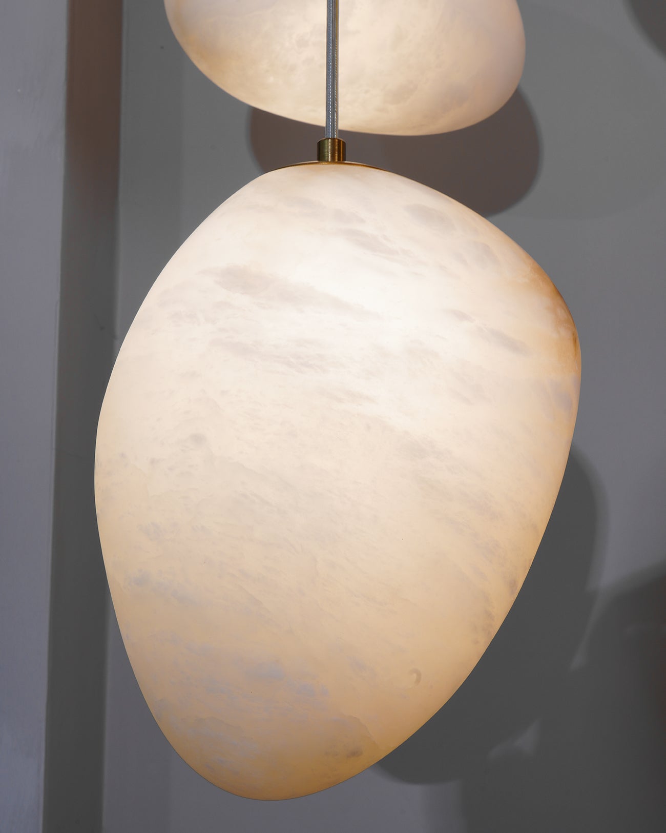 Goose Pendant Lamp Alabaster Brass Sophistication - Lamp Copper