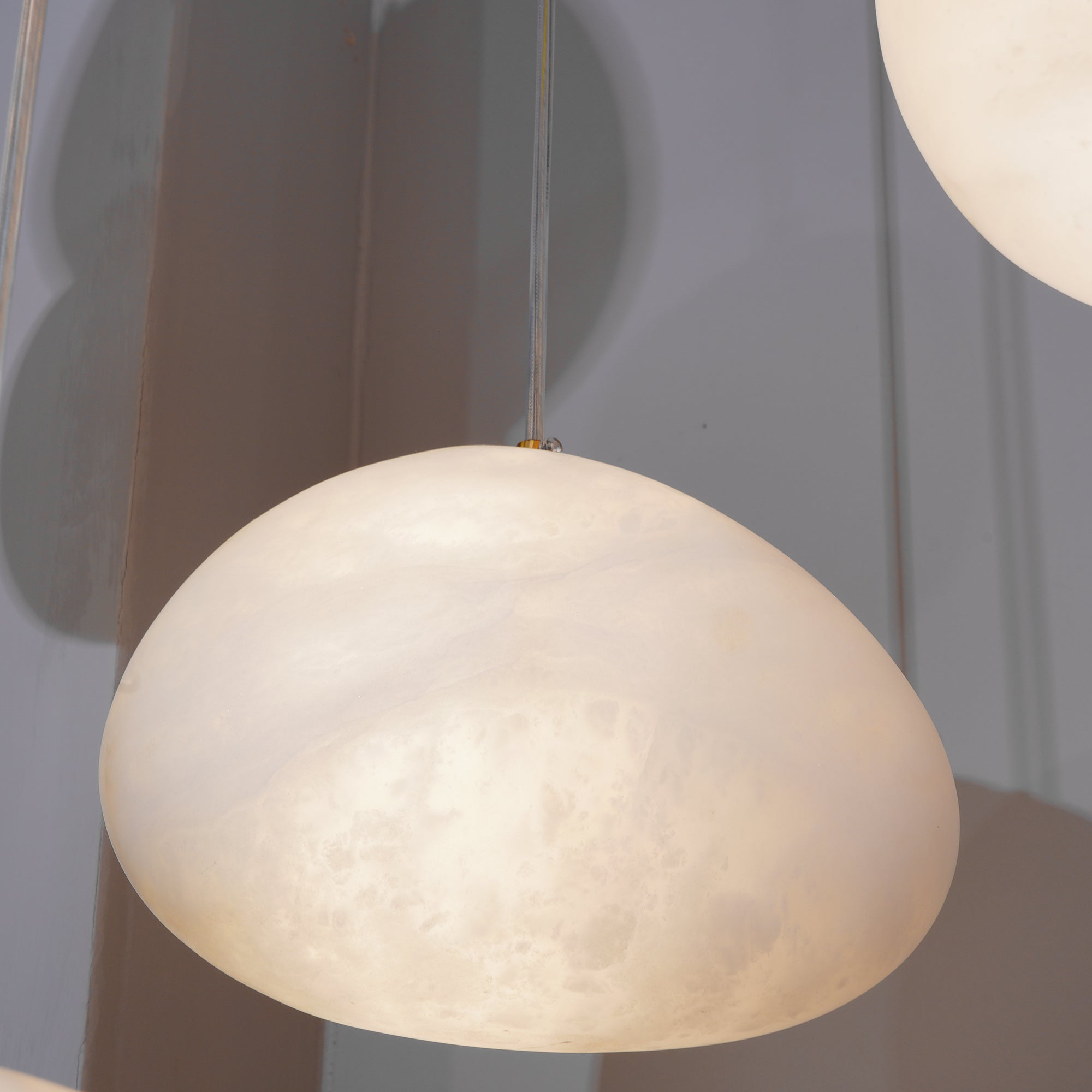 Goose Pendant Lamp Alabaster Brass Sophistication - Lamp Copper
