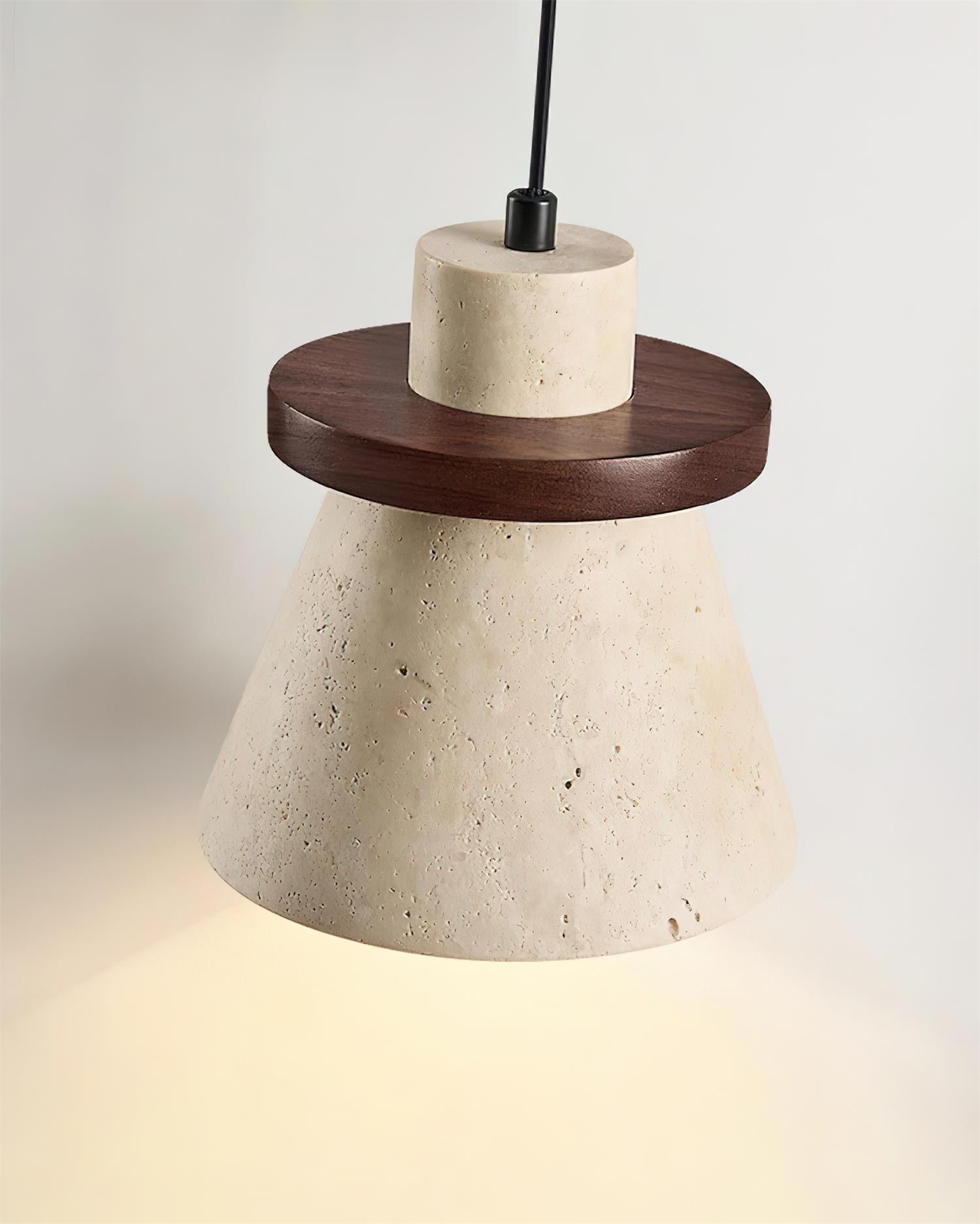 Jovia Travertine Pendant Lamp - Lamp Copper