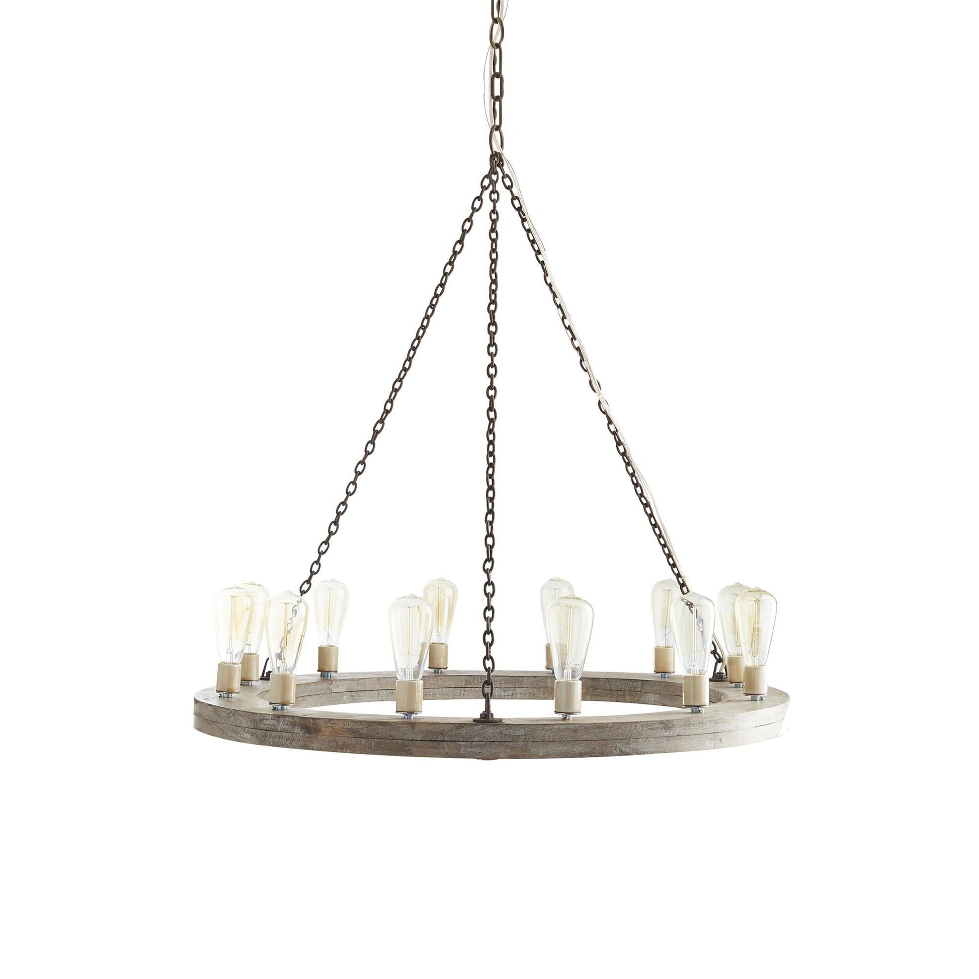 Armirila Vintage Industrial Wood Chandelier - Lamp Copper