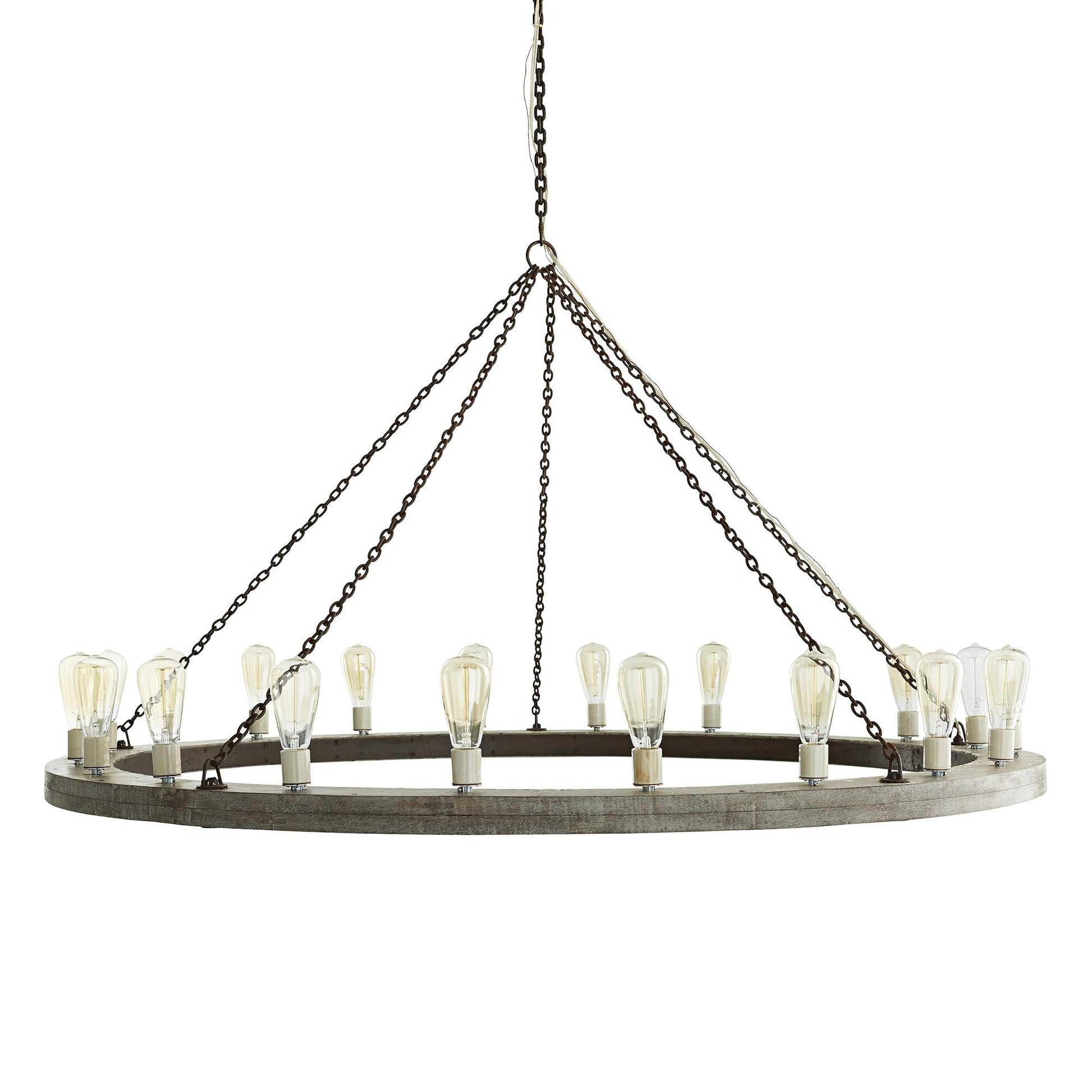 Armirila Vintage Industrial Wood Chandelier - Lamp Copper