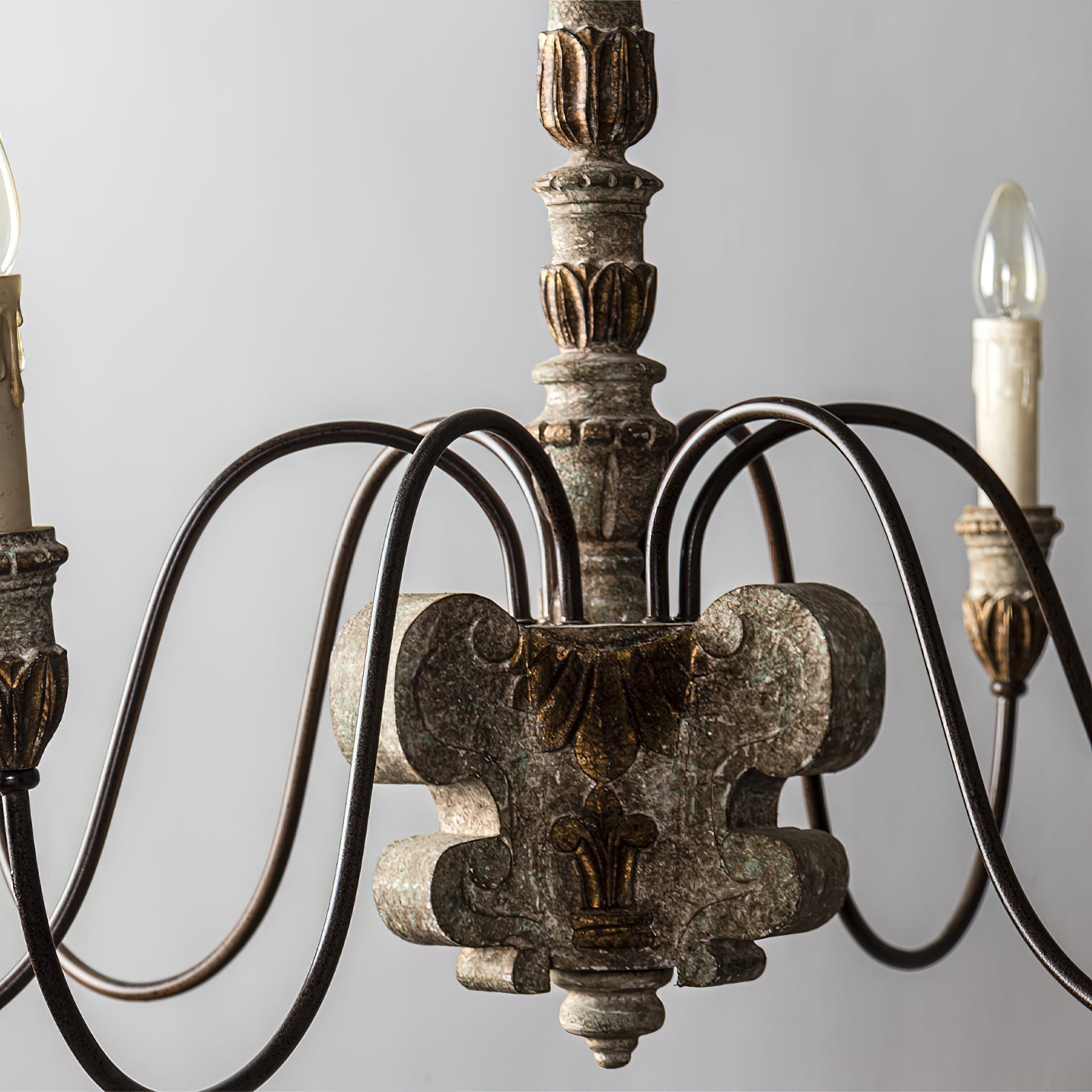 Geovanna Vintage Industrial Solid Metal Chandelier - Lamp Copper