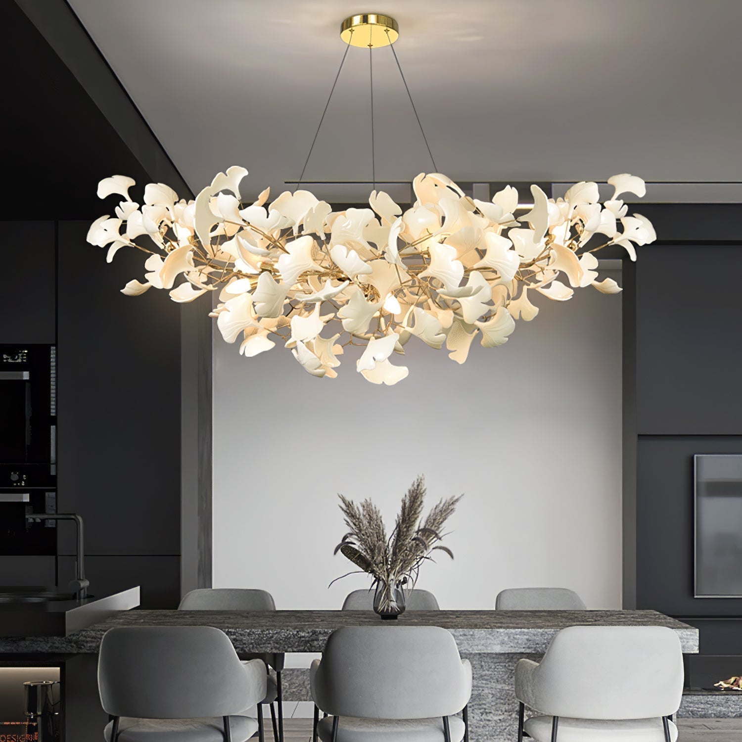 Metr Luxury Chandelier Ceramics Living Room U arc shape - Lamp Copper