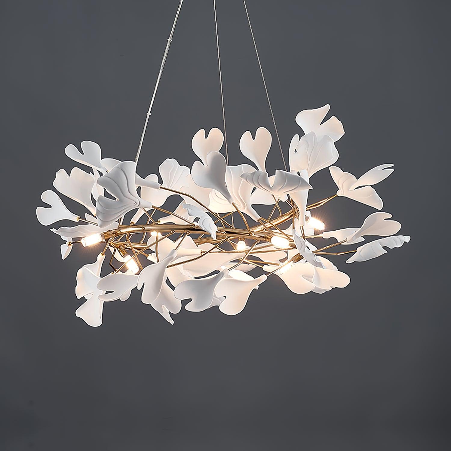 Olivia Modern Golden LED Chandelier Ceramic - Lamp Copper