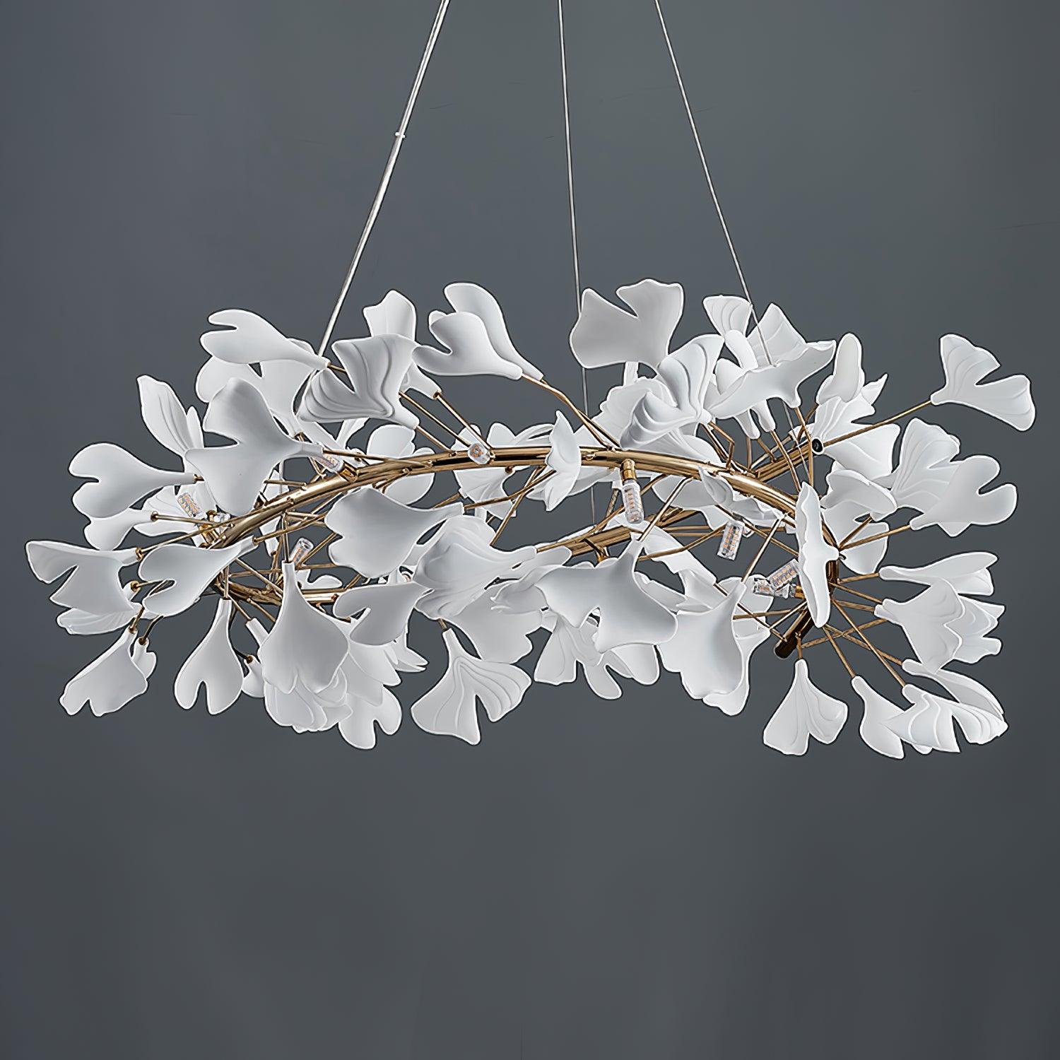 Olivia Modern Golden LED Chandelier Ceramic - Lamp Copper