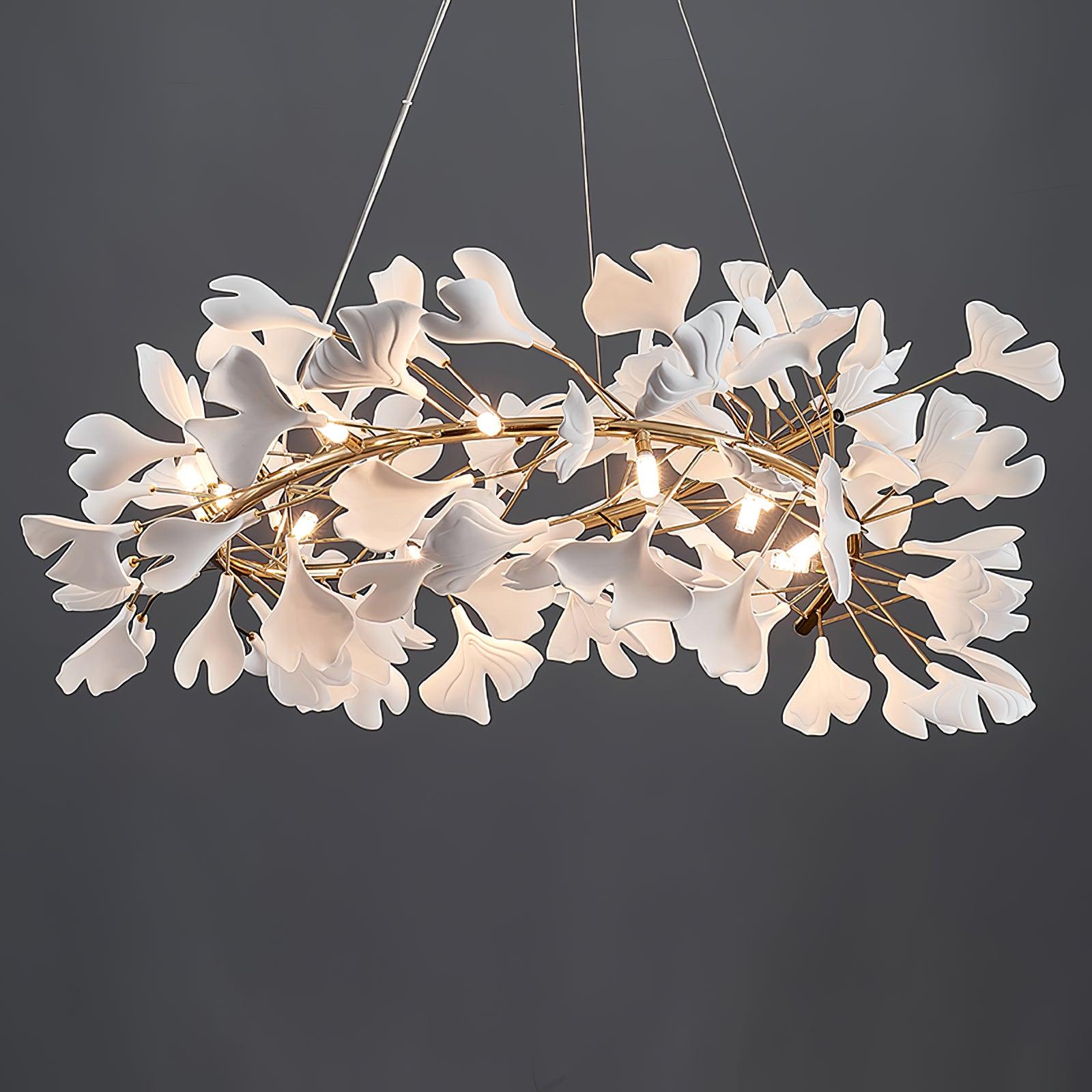 Olivia Modern Golden LED Chandelier Ceramic - Lamp Copper