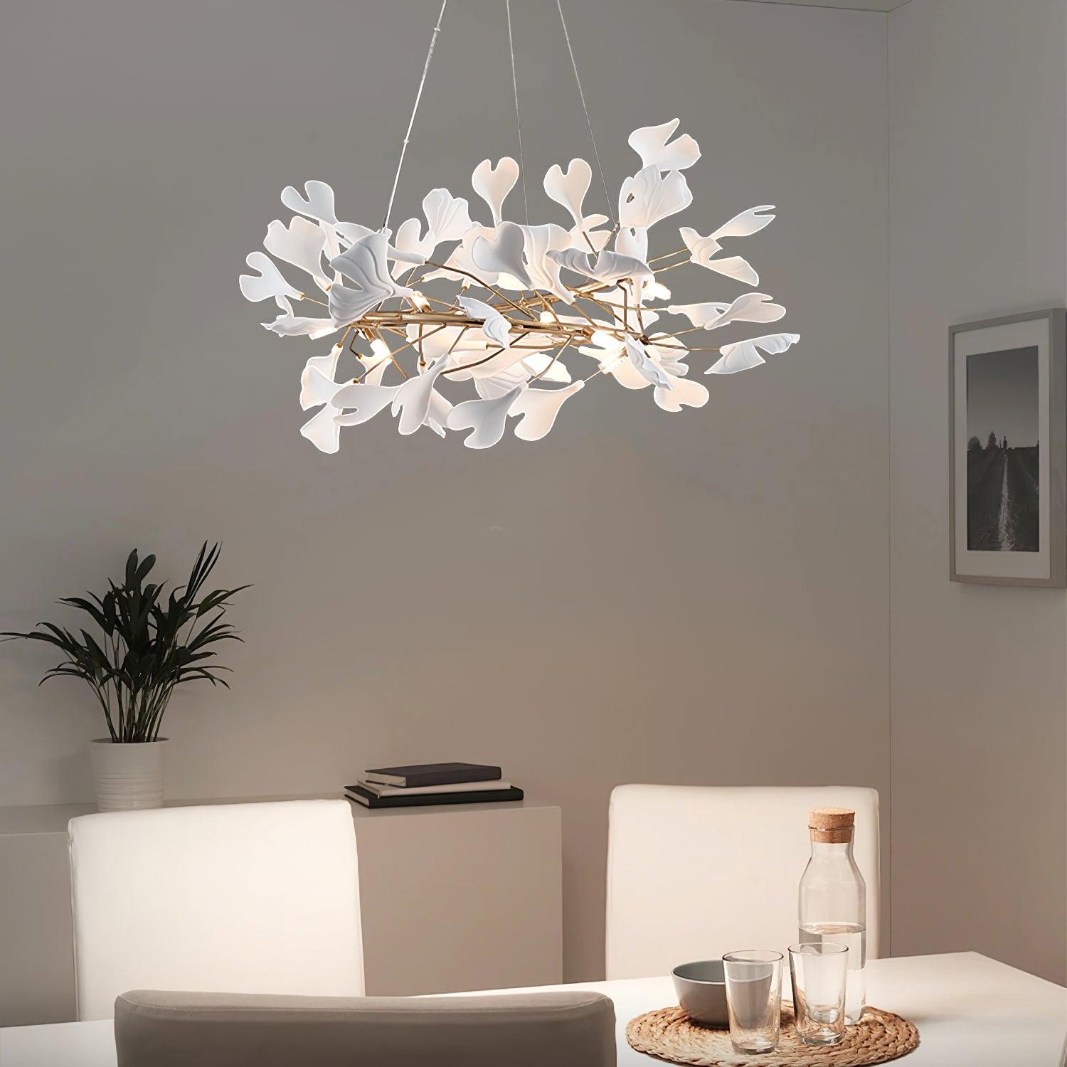 Olivia Modern Golden LED Chandelier Ceramic - Lamp Copper