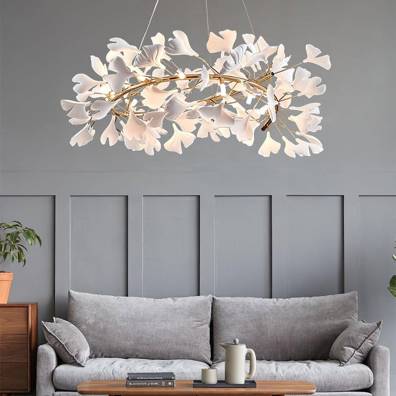 Olivia Modern Golden LED Chandelier Ceramic - Lamp Copper