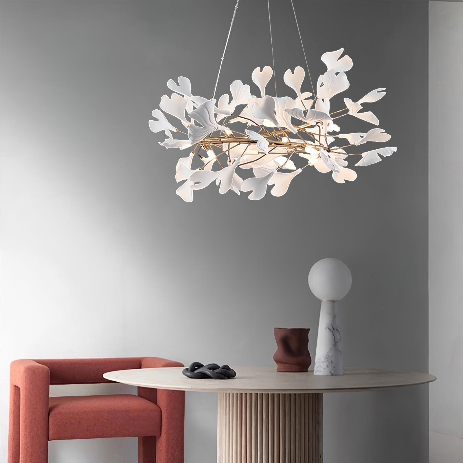 Olivia Modern Golden LED Chandelier Ceramic - Lamp Copper