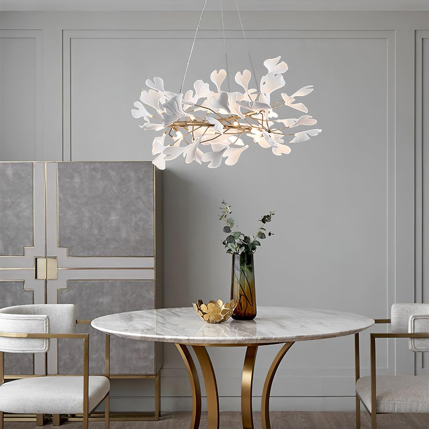 Olivia Modern Golden LED Chandelier Ceramic - Lamp Copper
