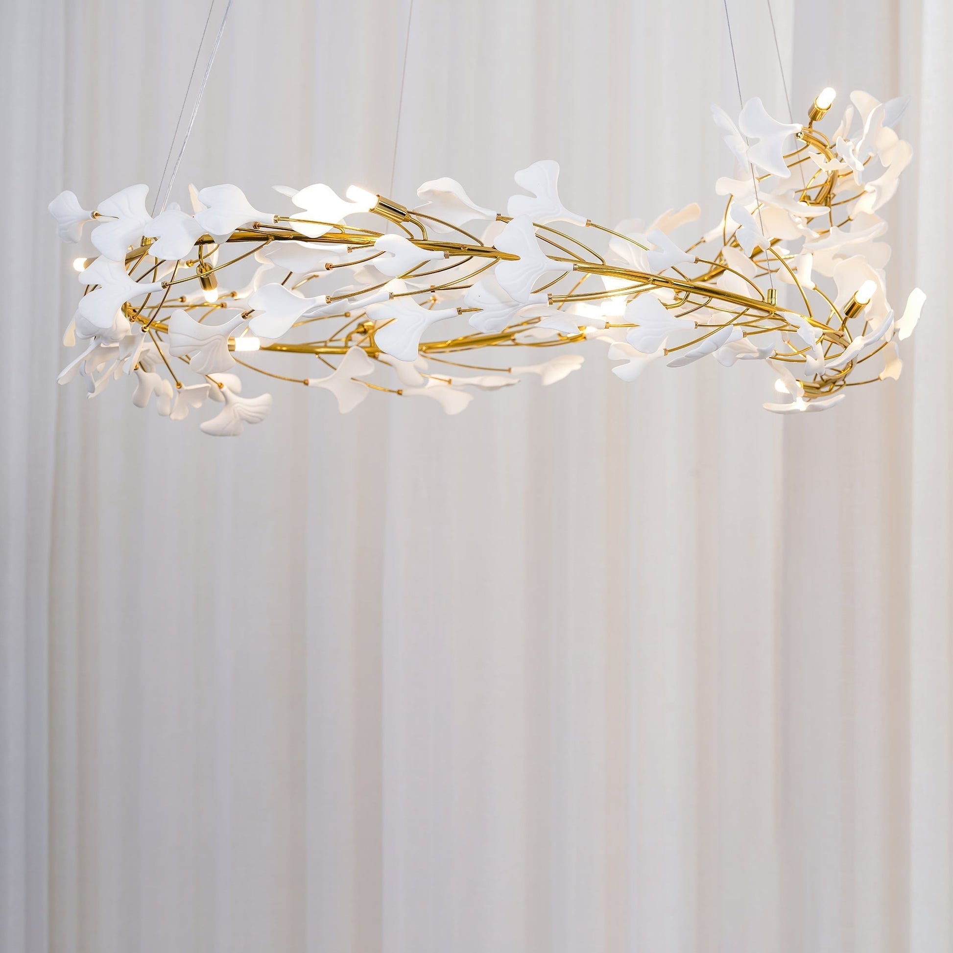 Olivia Modern Golden LED Chandelier Ceramic - Lamp Copper