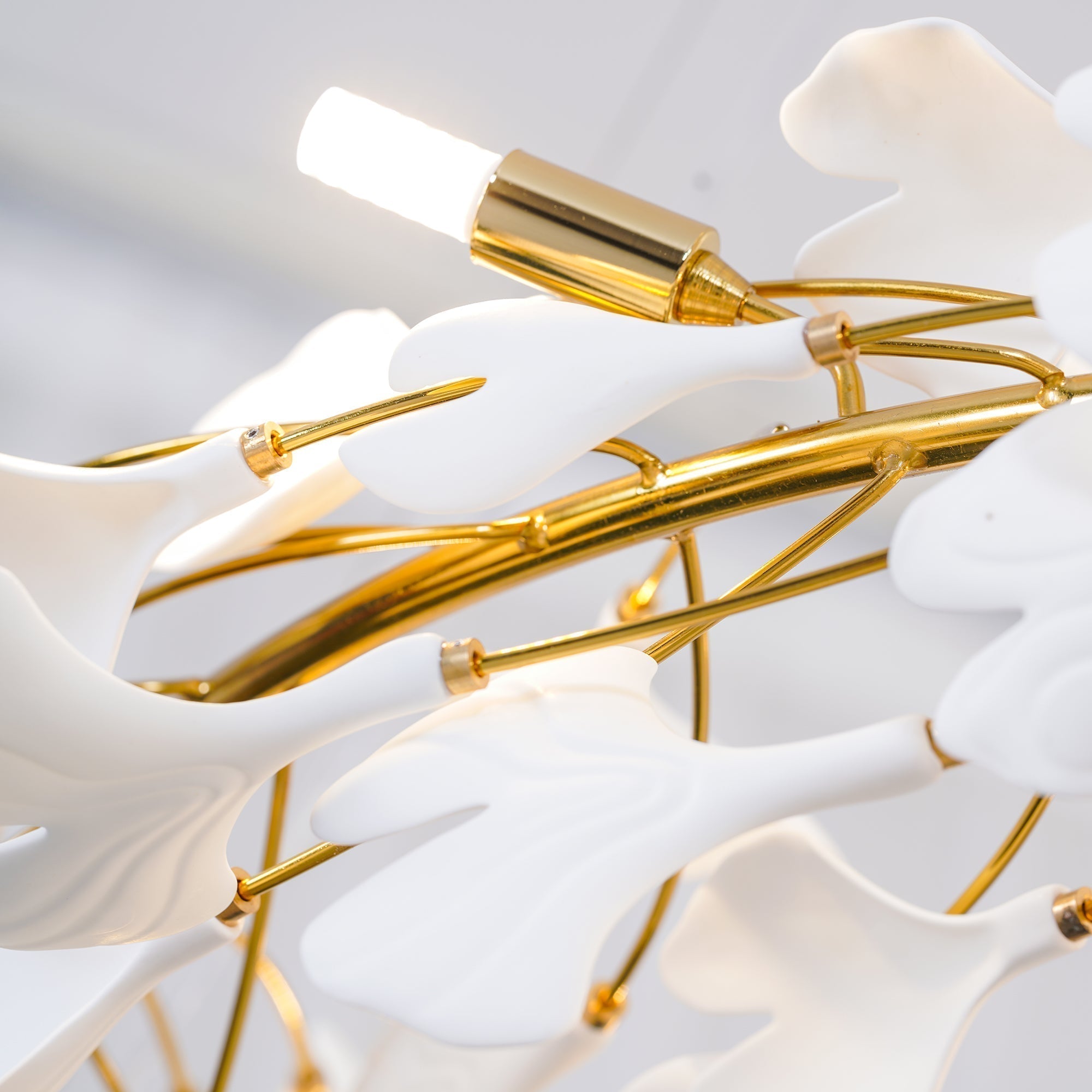 Olivia Modern Golden LED Chandelier Ceramic - Lamp Copper