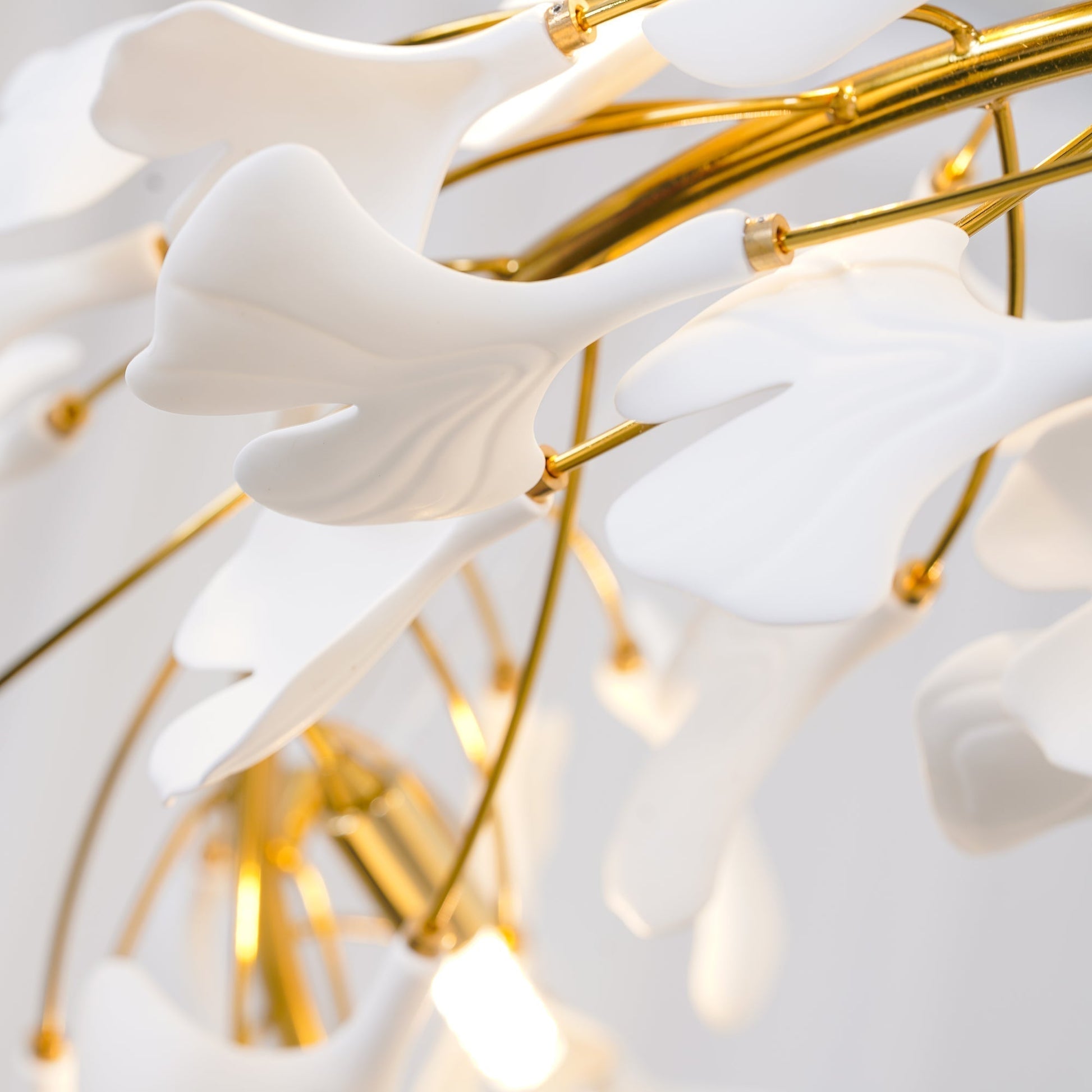 Olivia Modern Golden LED Chandelier Ceramic - Lamp Copper