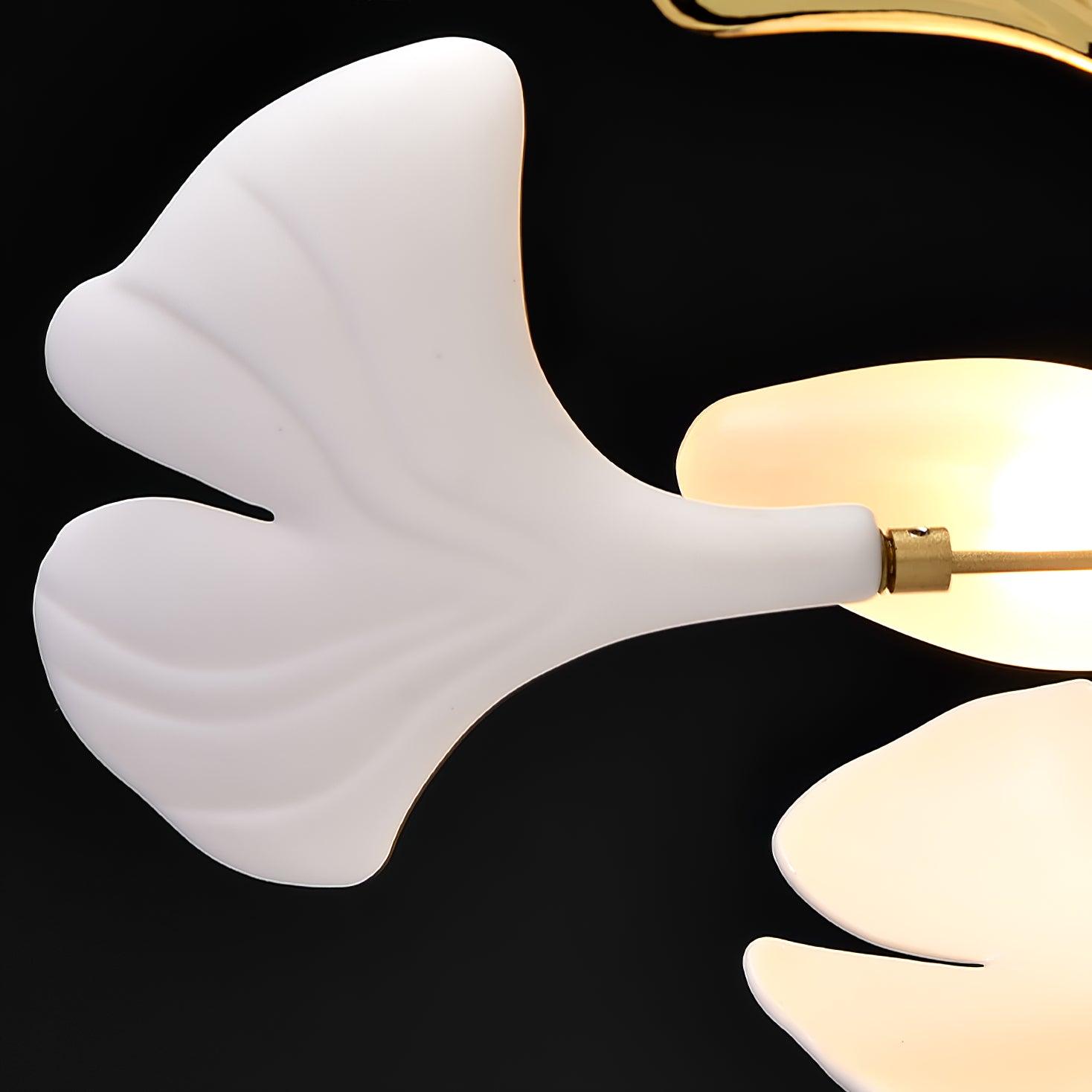 Arux Gingko Chandelier Art Deco Bent Downwards - Lamp Copper