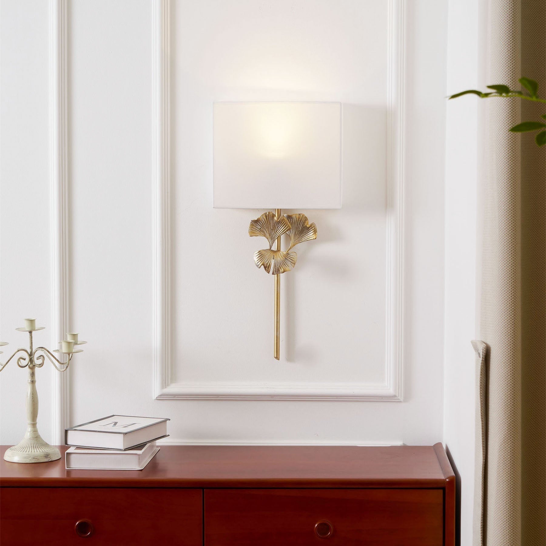 Daisy Wall Lamp Ginkgo Leaf - Lamp Copper
