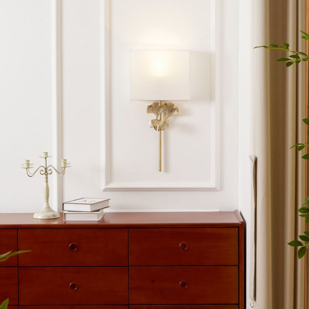 Daisy Wall Lamp Ginkgo Leaf - Lamp Copper