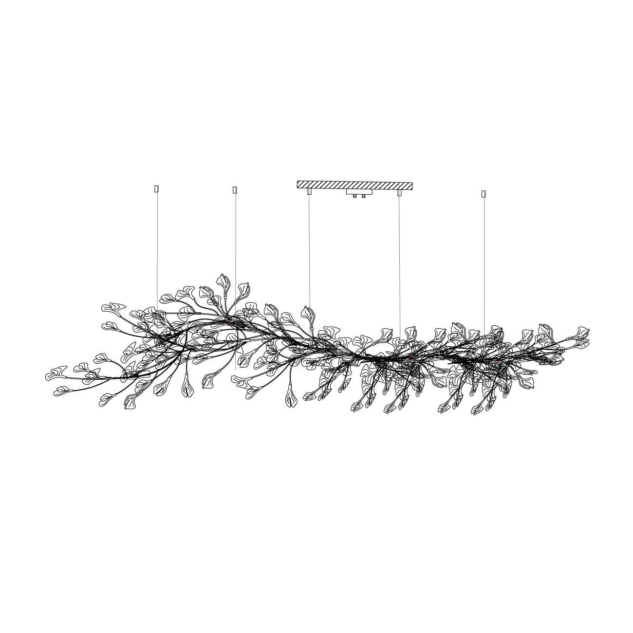 Chandelier Metal Frame Ceramic Gingko Leaf Shade White Gold Modern - Lamp Copper