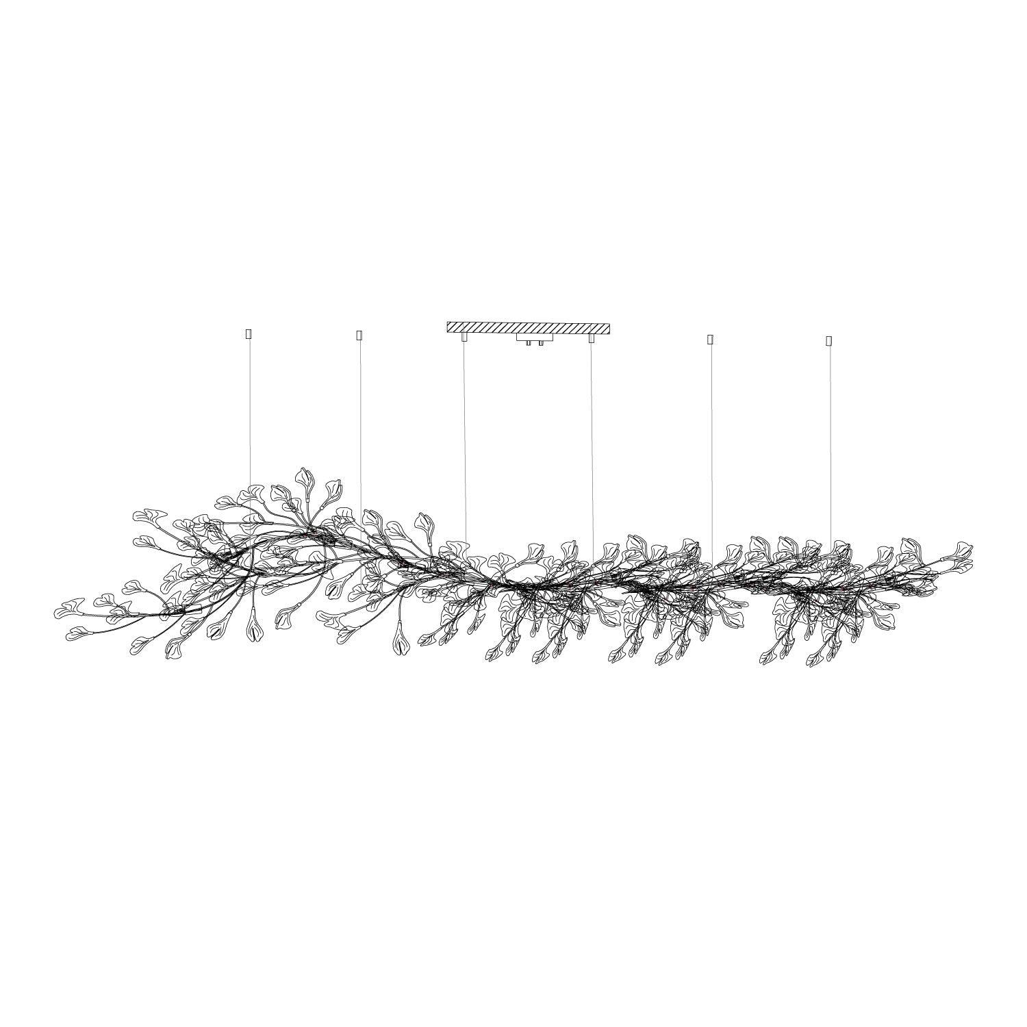 Chandelier Metal Frame Ceramic Gingko Leaf Shade White Gold Modern - Lamp Copper