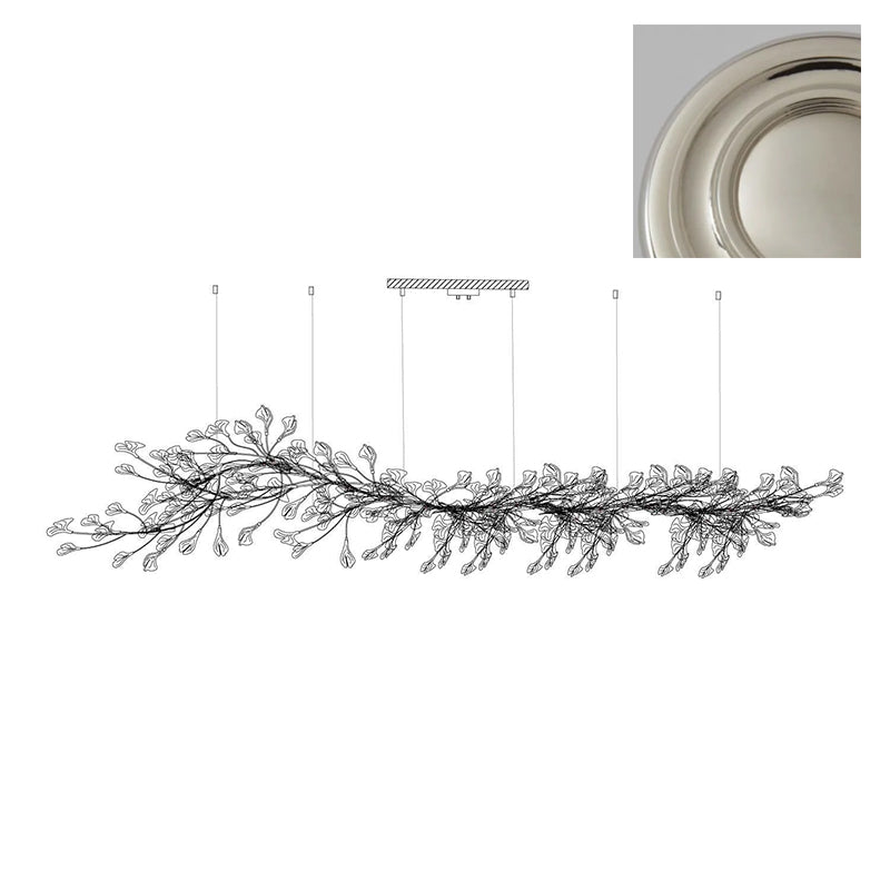 Chandelier Metal Frame Ceramic Gingko Leaf Shade White Gold Modern - Lamp Copper