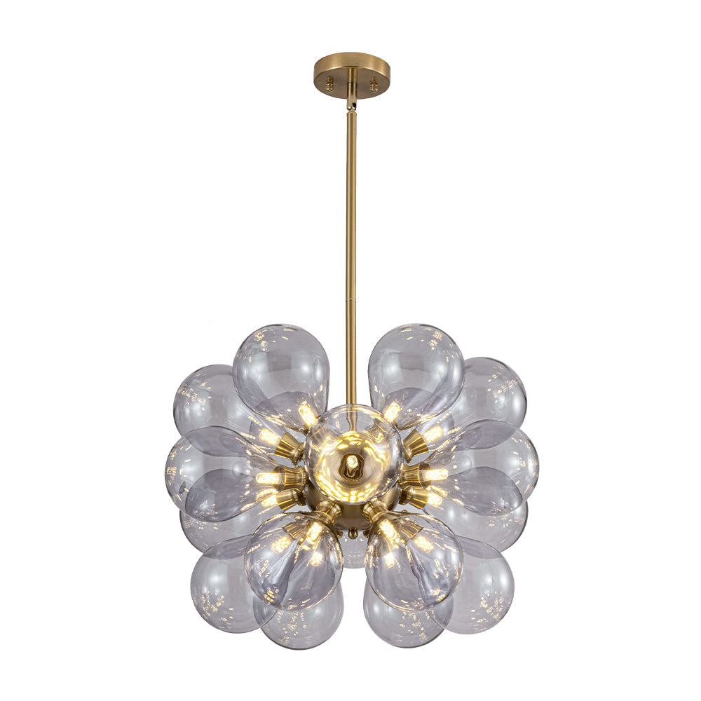 Himinuvyr Morandi Cluster Lavender Gray Glass Chandelier - Lamp Copper