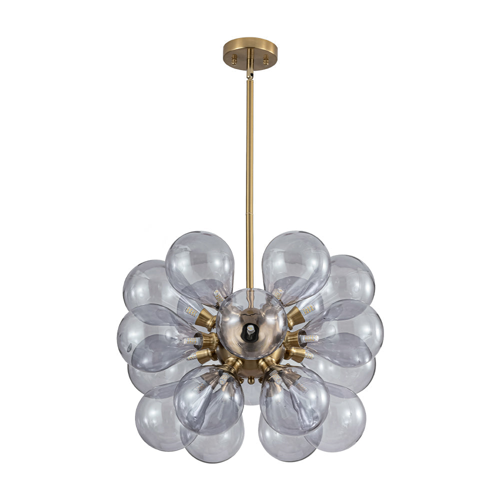 Himinuvyr Morandi Cluster Lavender Gray Glass Chandelier - Lamp Copper