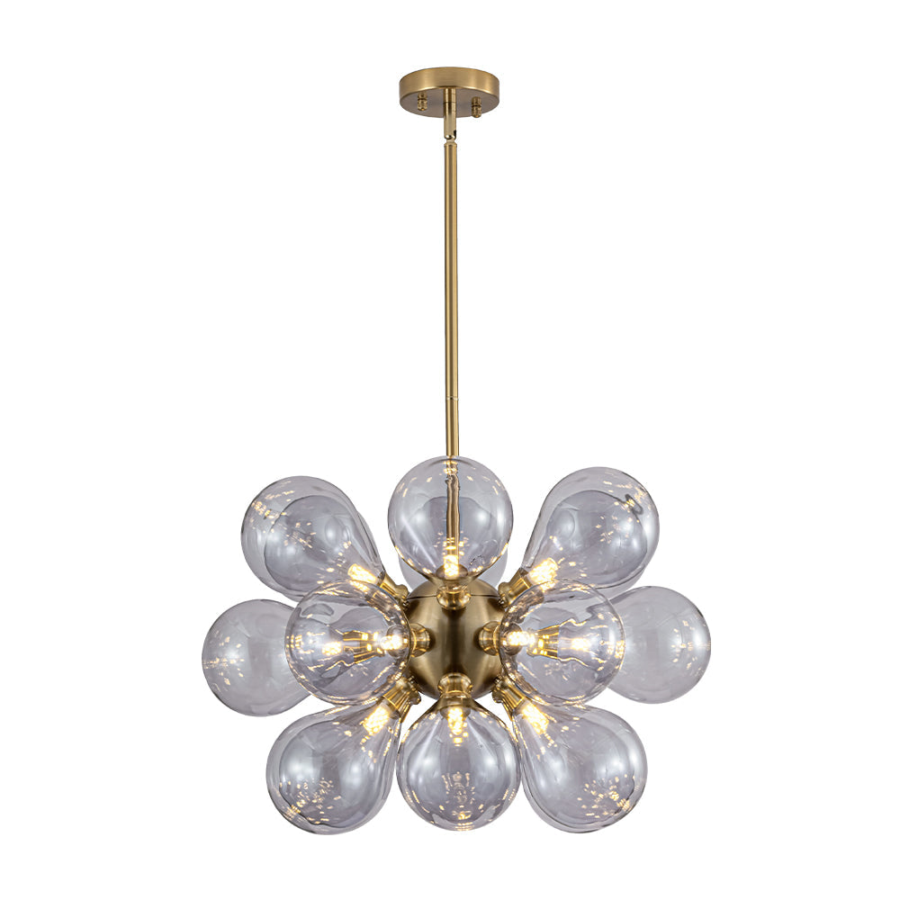 Himinuvyr Morandi Cluster Lavender Gray Glass Chandelier - Lamp Copper
