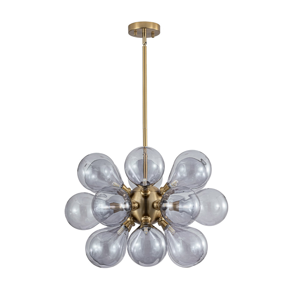 Himinuvyr Morandi Cluster Lavender Gray Glass Chandelier - Lamp Copper