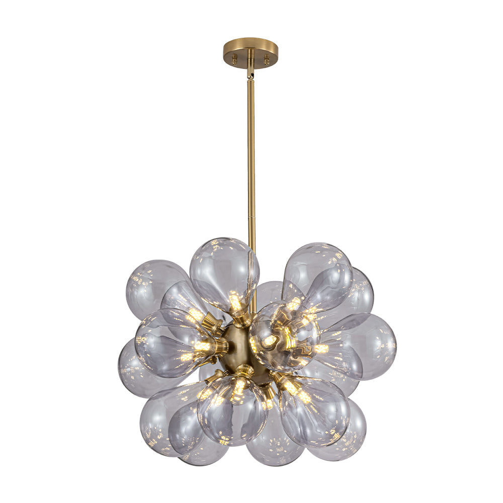 Himinuvyr Morandi Cluster Lavender Gray Glass Chandelier - Lamp Copper