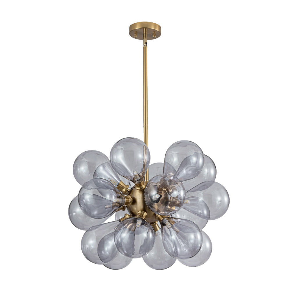 Himinuvyr Morandi Cluster Lavender Gray Glass Chandelier - Lamp Copper