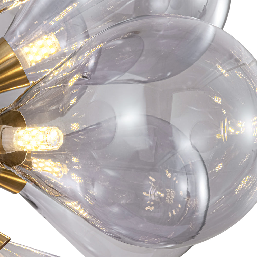 Himinuvyr Morandi Cluster Lavender Gray Glass Chandelier - Lamp Copper