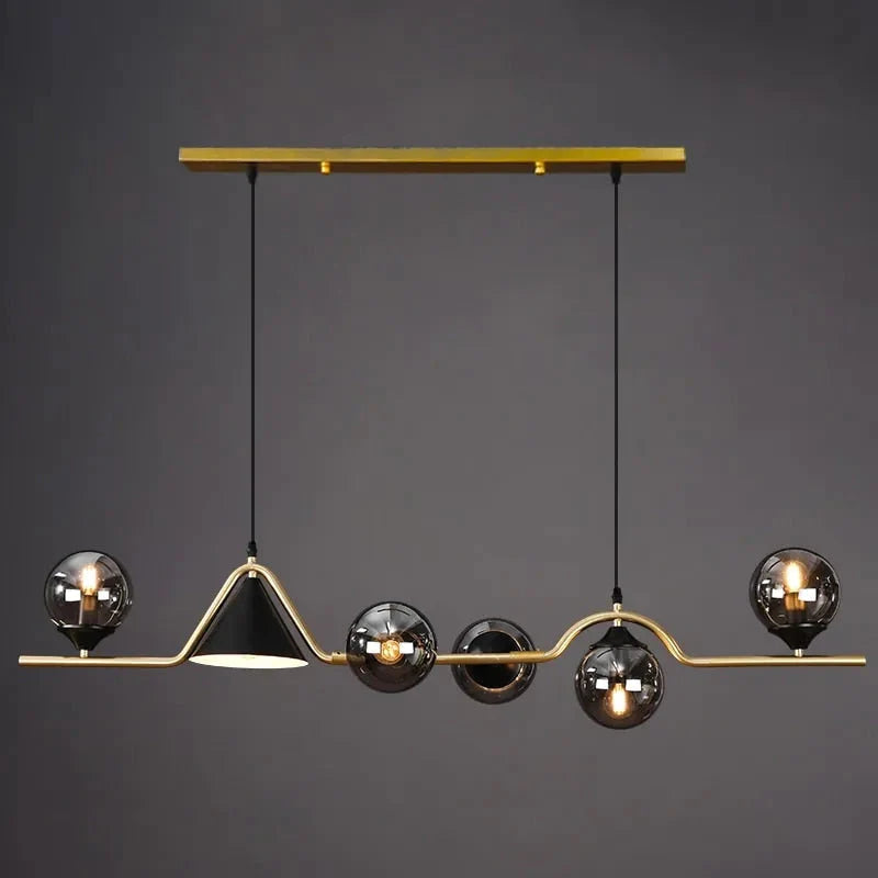 Arisha Modern LED Pendant Light Black/Gold Glass Living Room/Bedroom - Lamp Copper