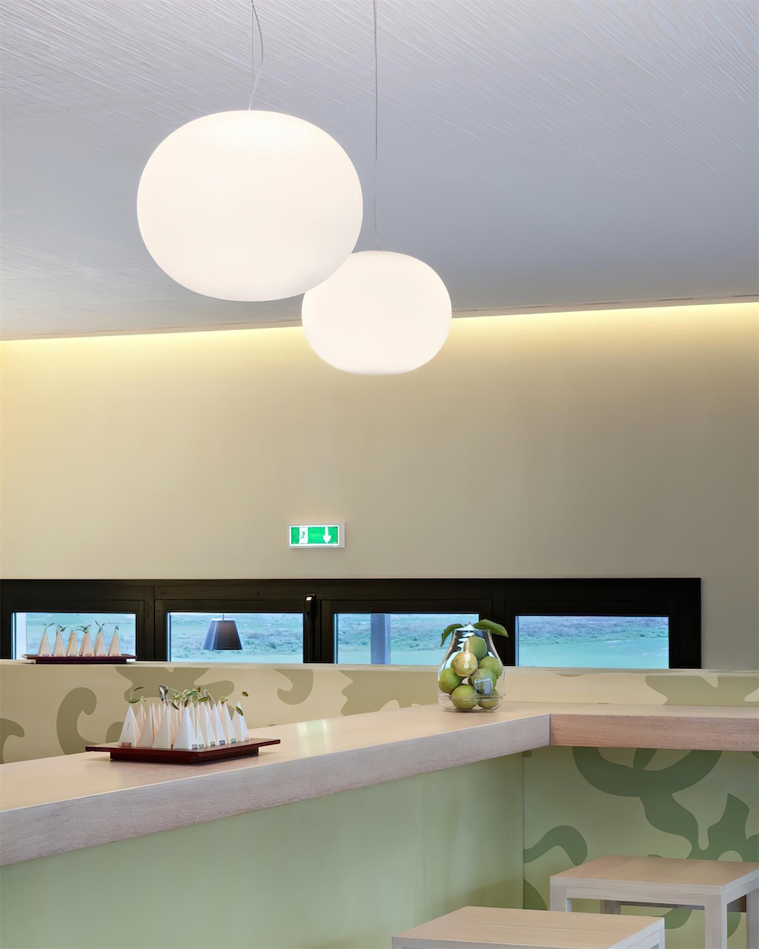 Opivio White Globe Pendant Light - Lamp Copper