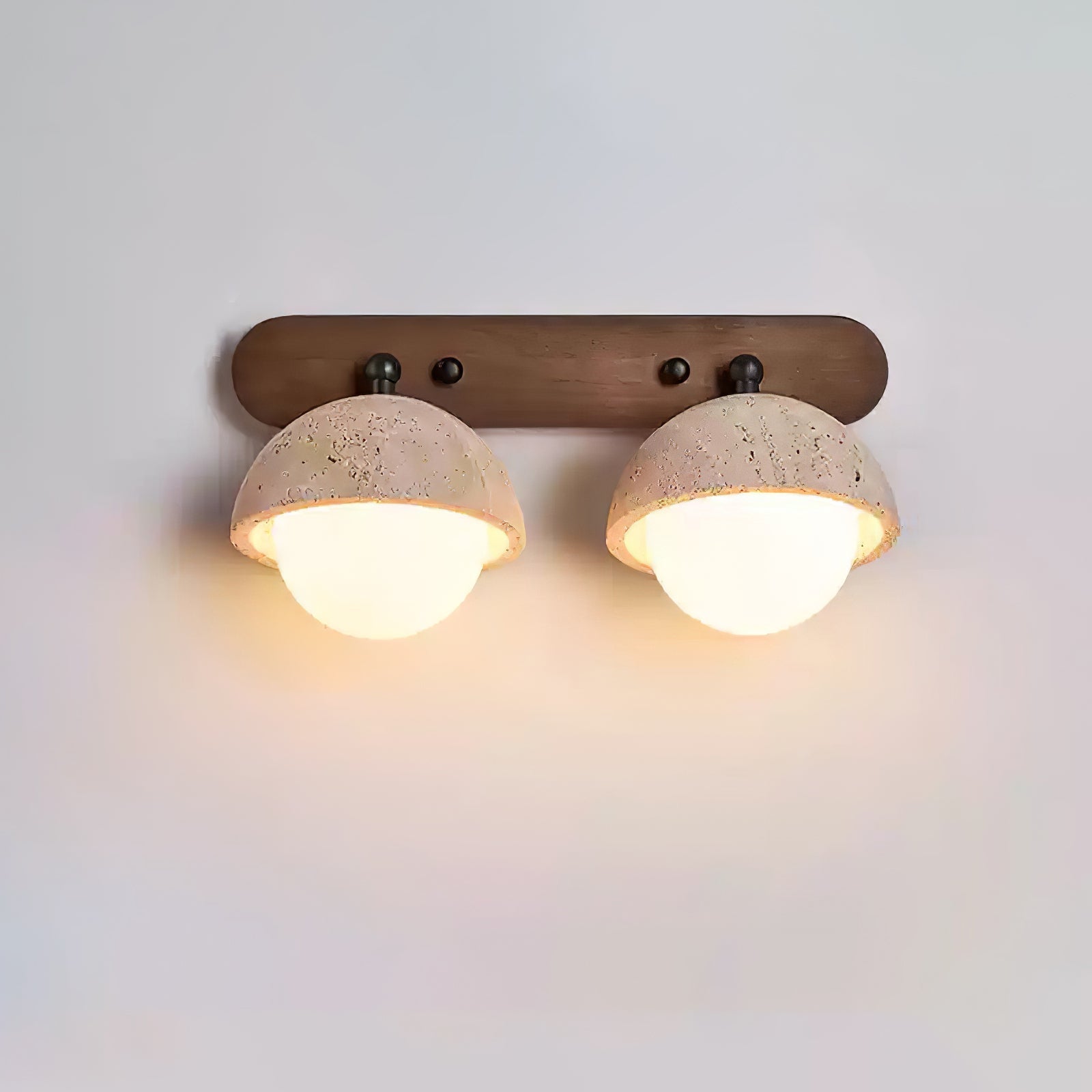 Avtale Arc-Shaped Travertine Wall Light - Lamp Copper