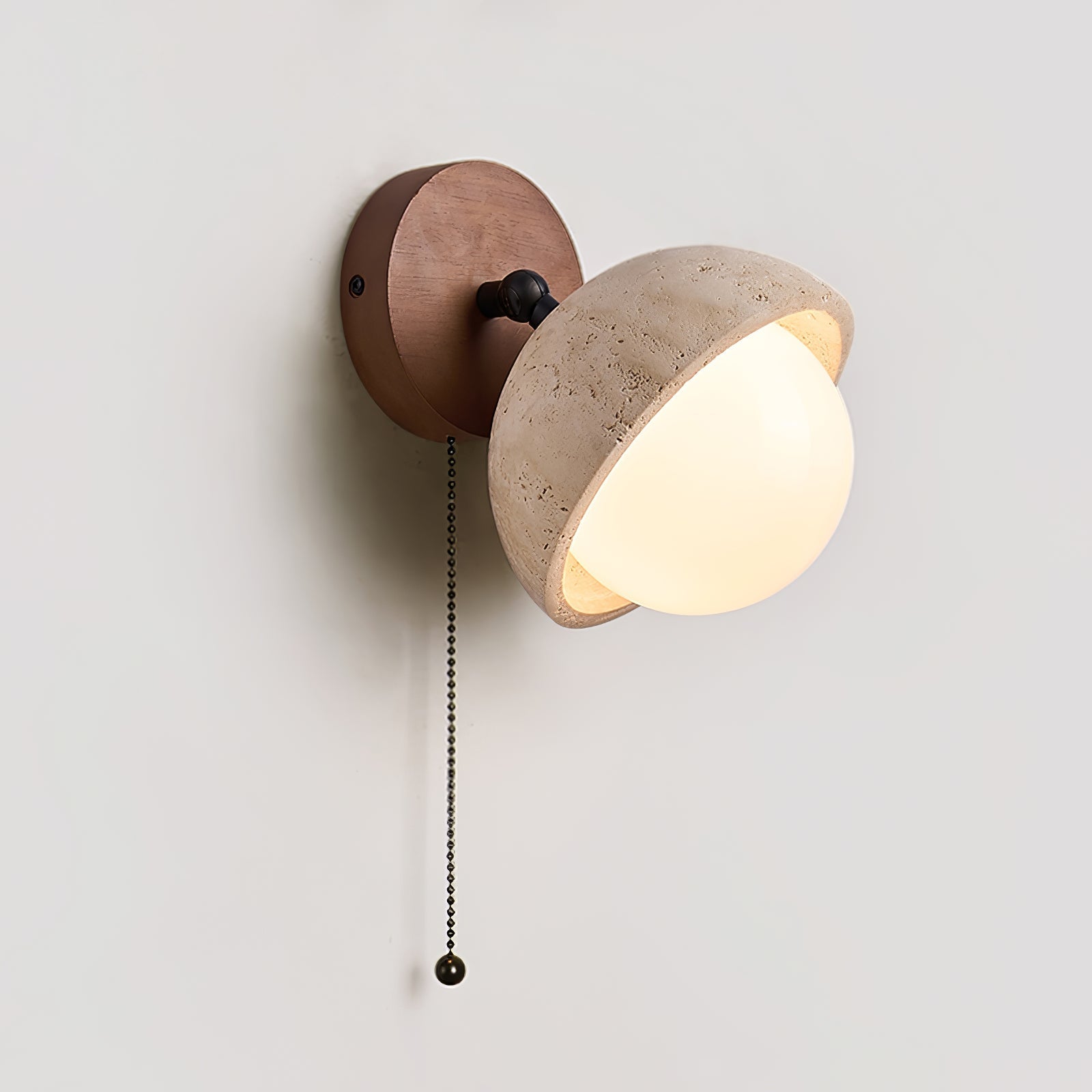 Avtale Arc-Shaped Travertine Wall Light - Lamp Copper