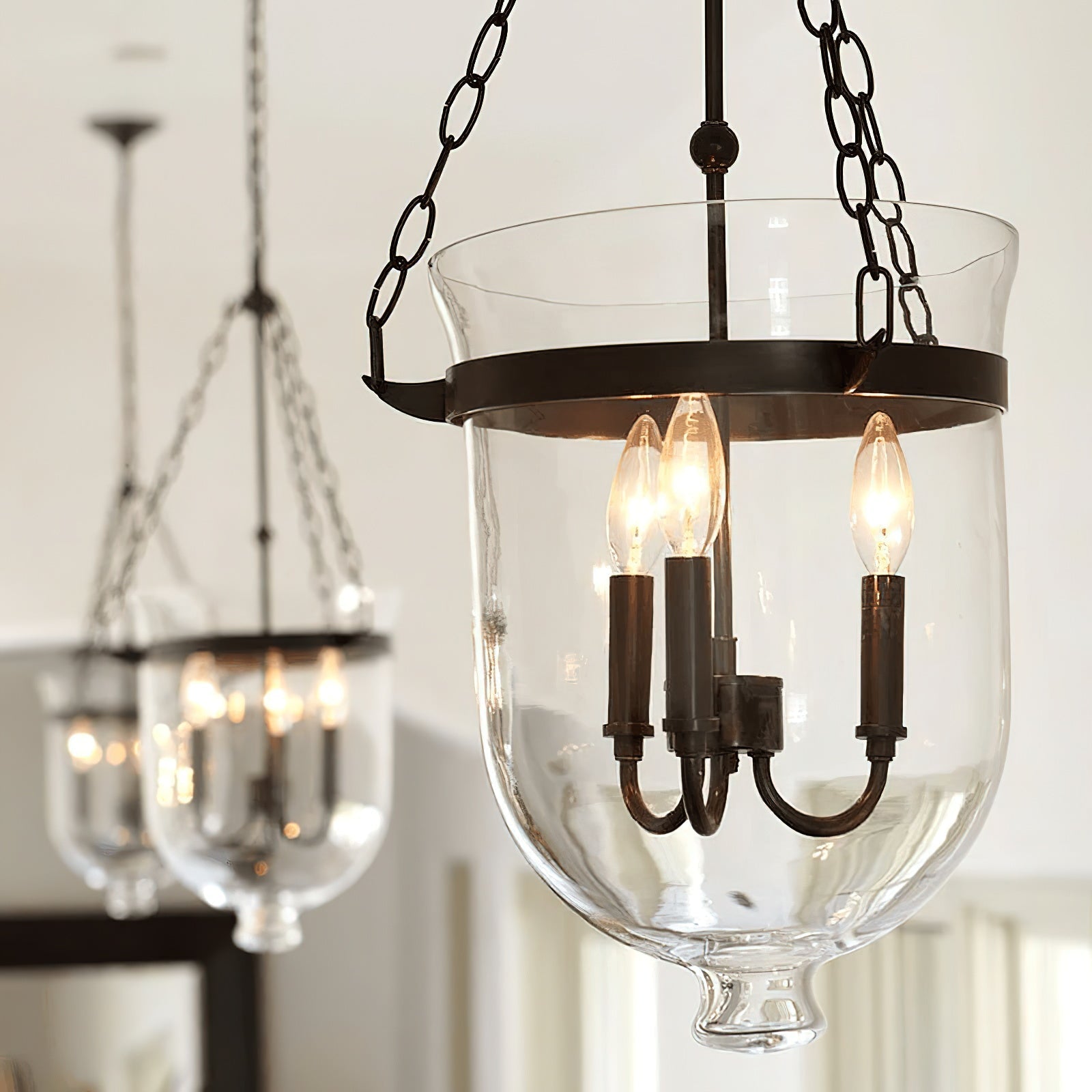Avshaora Vintage Industrial Metal Glass Pendant Light - Lamp Copper