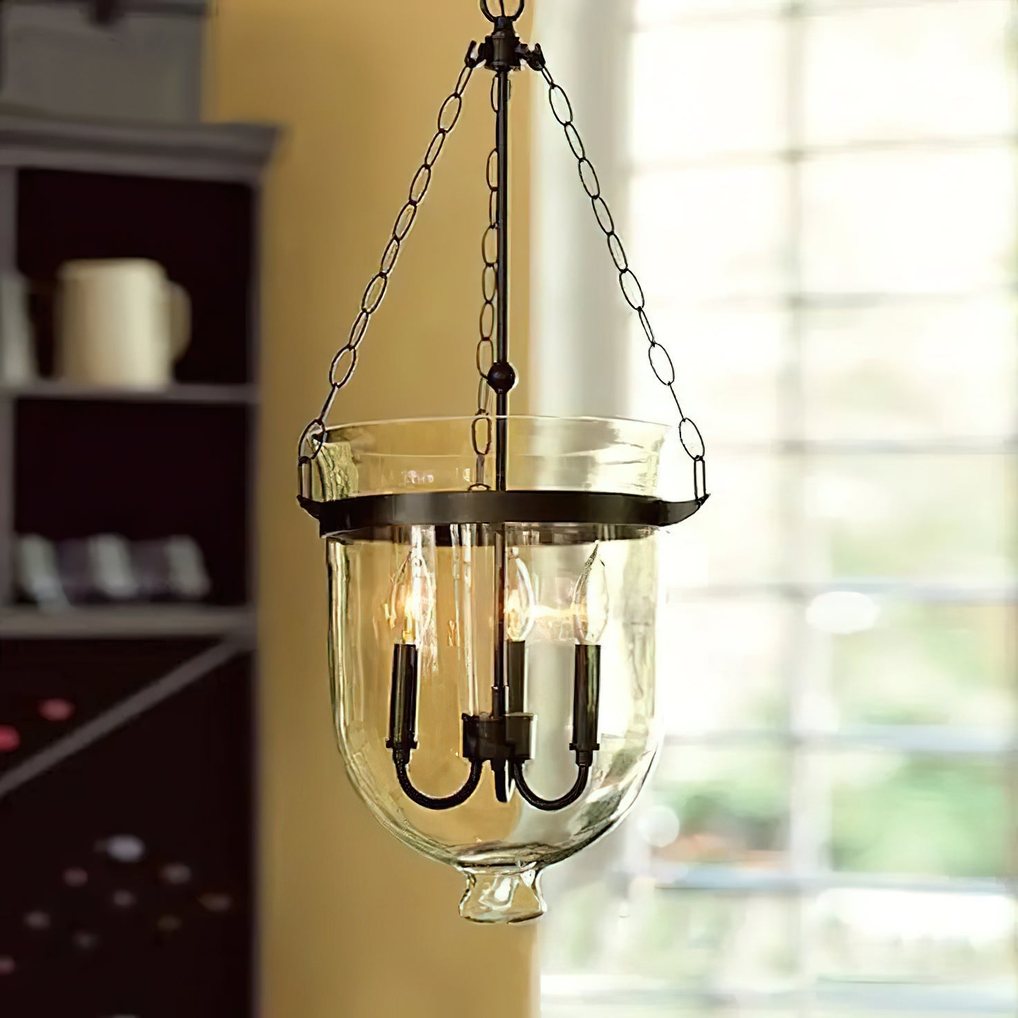 Avshaora Vintage Industrial Metal Glass Pendant Light - Lamp Copper