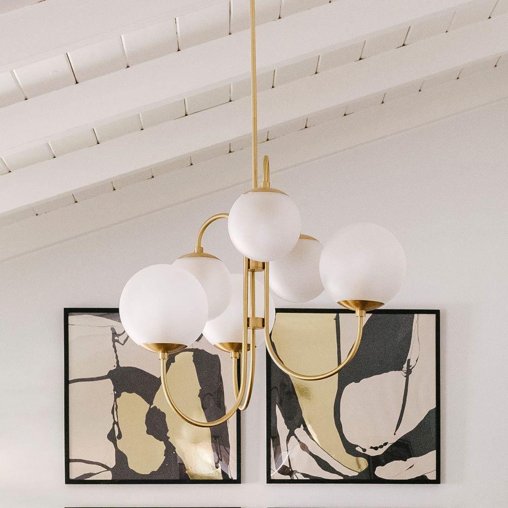 Zathaor Individual Creativity Metal Glass Chandelier - Lamp Copper